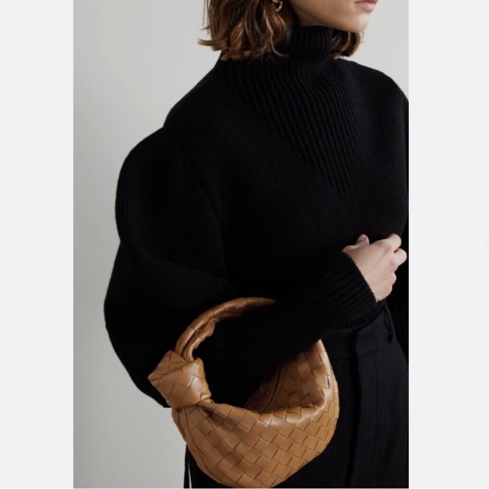 ★Org.$2800 Bottega Veneta Jodie mini knotted intrecciato leather tote Brown★